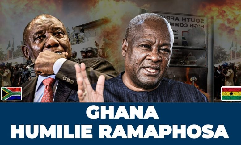 Drapeaux du Ghana et de l’Afrique du Sud illustrant les tensions diplomatiques évoquées autour de la visite de Cyril Ramaphosa