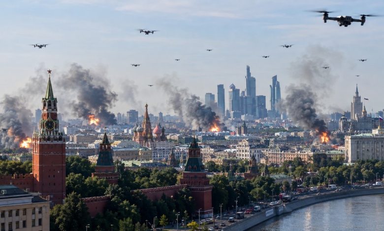 Vue de Moscou dans le contexte d’une attaque de drones attribuée à l’Ukraine