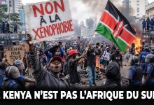 Manifestants kenyans dénonçant la xénophobie contre les commerçants étrangers